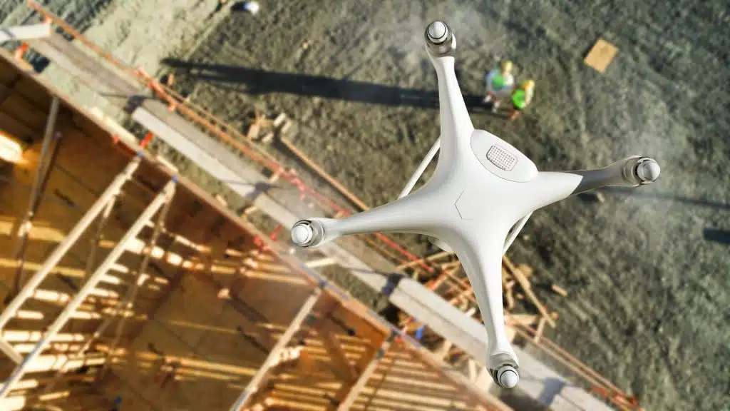 aerial site inspection of a construction site