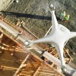 aerial site inspection of a construction site