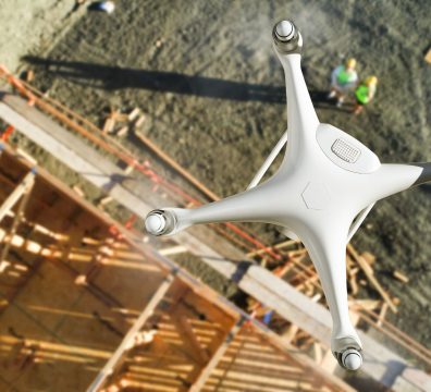 aerial site inspection of a construction site