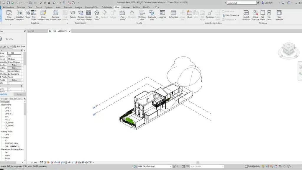 Caroline Street Residential house point cloud diagram Autodesk Revit