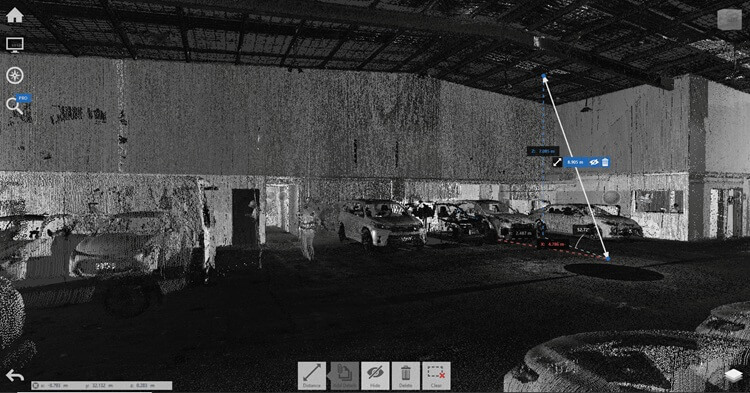 Point cloud use in car facility management