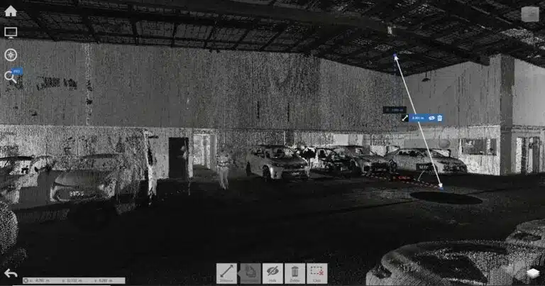 Point cloude use in car manufacturing plant