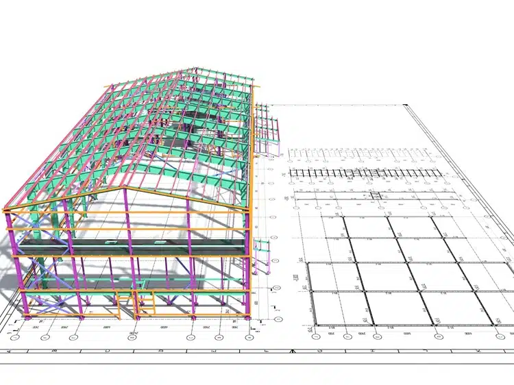 3D building model with structural plans
